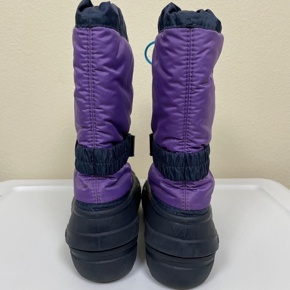 SOREL Size 4 Children Flurry Winter Snow Boots Purple Gray Kids Shoes - Picture 4 of 8